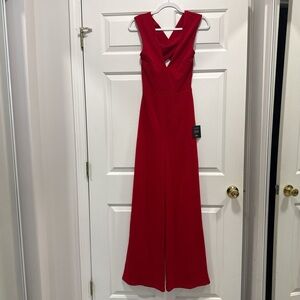 Lulu's Vibrant Red Sleeveless Jumpsuit